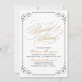Invitación Elegante caligrafía floreciente vintage Bridal Sho