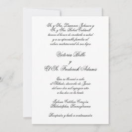 Invitación Elegante caligrafía formal Boda español