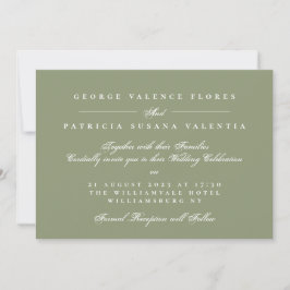 Invitación Elegante caligrafía formal verde Moss verde