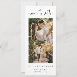 Invitación Elegante caligrafía Fotos Tira para salvar la fech