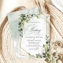 Elegante caligrafía Greenery Eucalyptus Boda