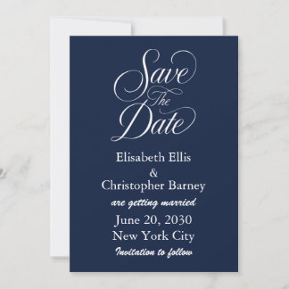 Invitación Elegante Caligrafía Guardar la Fecha Boda