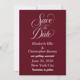 Invitación Elegante Caligrafía Guardar la Fecha Boda