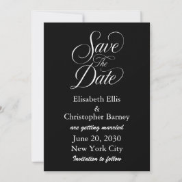 Invitación Elegante Caligrafía Guardar la Fecha Boda