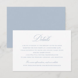 Invitación Elegante caligrafía guión Boda azul detalles