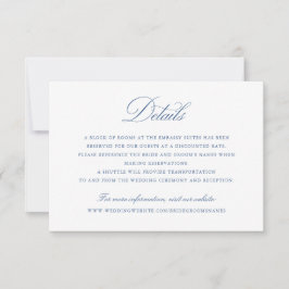 Invitación Elegante caligrafía guión Boda azul detalles