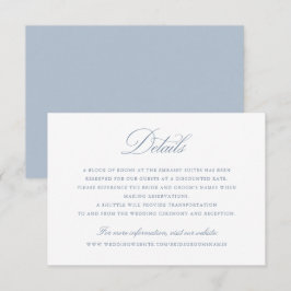 Invitación Elegante caligrafía guión Boda azul detalles