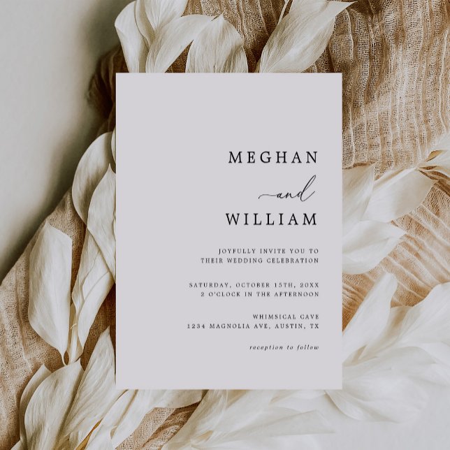 Invitación Elegante caligrafía guión Boda blanco negro (Subido por el creador)