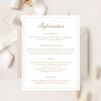 Invitación Elegante caligrafía guión Boda de oro detalles