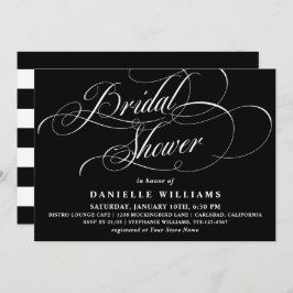 Invitación Elegante caligrafía guión ducha de novia