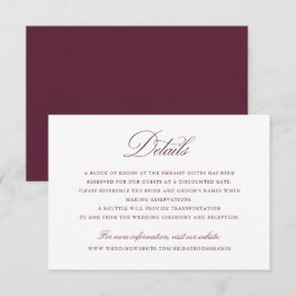 Invitación Elegante caligrafía guión Merlot Bodas Detalles