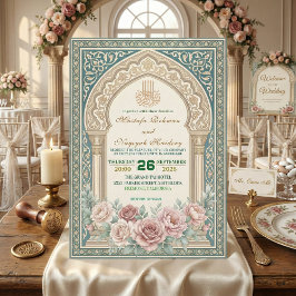 Invitación Elegante Caligrafía Islámica Nikah Bismillah