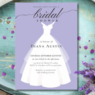 Invitación Elegante caligrafía Lavender Lilac Bridal Ducha