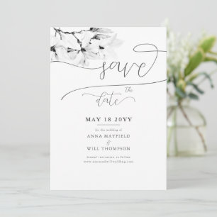 Invitación Elegante caligrafía Magnolia Wedding Save the Date