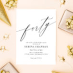 Invitación Elegante caligrafía moderna 40 cumpleaños<br><div class="desc">Elegante caligrafía moderna 40.ª invitación por cumpleaños</div>