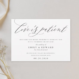 Invitación Elegante Caligrafía Moderna Amor es Paciente Boda