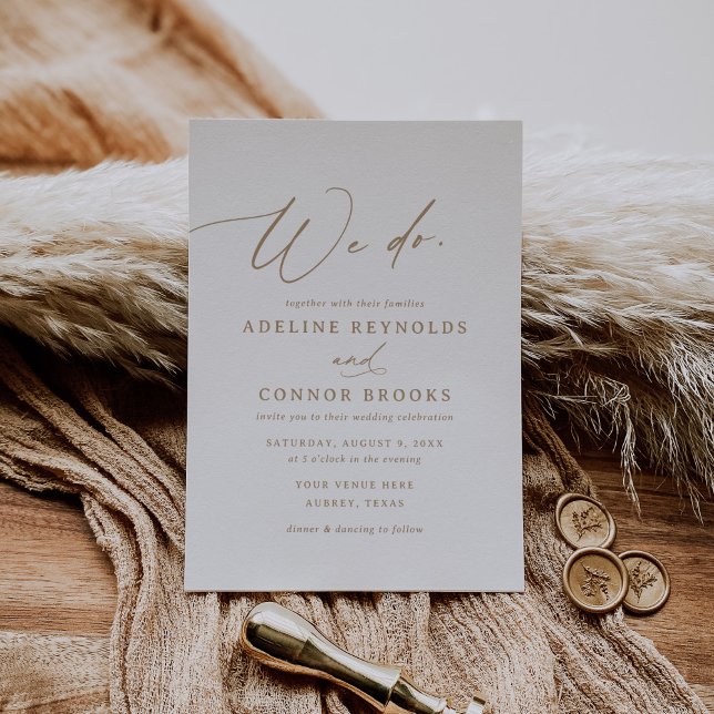 Invitación Elegante caligrafía moderna de oro que hacemos Bod (Subido por el creador)