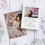 Invitación Elegante caligrafía moderna Foto Quinceanera<br><div class="desc">Elegante caligrafía moderna Foto Invitación Quinceanera</div>