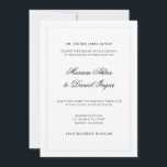 Invitación Elegante caligrafía moderna guión Boda blanco<br><div class="desc">Elegante y minimalista carta de invitación de invitación a la boda, en un moderno diseño sencillo, con el nombre de la novia un novio en una elegante tipografía de escritura caligráfica, junto con la redacción tradicional para una moda, sofisticada sensación en blanco y negro clásico. ¿Planear un boda o buscar...</div>