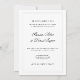 Invitación Elegante caligrafía moderna guión Boda blanco