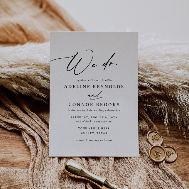 Invitación Elegante caligrafía moderna que hacemos Boda (Subido por el creador)