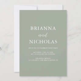 Invitación Elegante caligrafía moderna Sage Green Boda