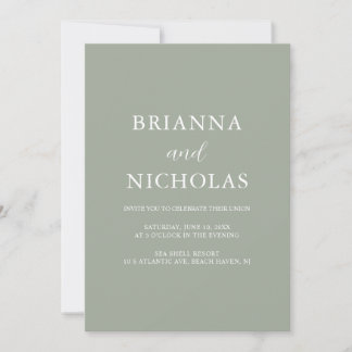 Invitación Elegante caligrafía moderna Sage Green Boda