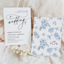 Elegante caligrafía Monograma negro y blanco Boda