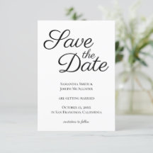 Elegante Caligrafía Negra Save the Date