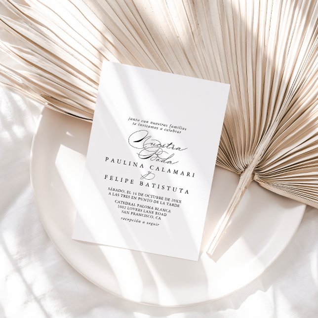 Invitación Elegante caligrafía Nuestra Boda Boda (Subido por el creador)