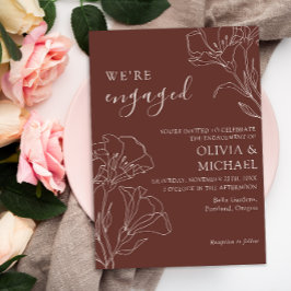 Invitación Elegante Caligrafía Partido de compromiso simple