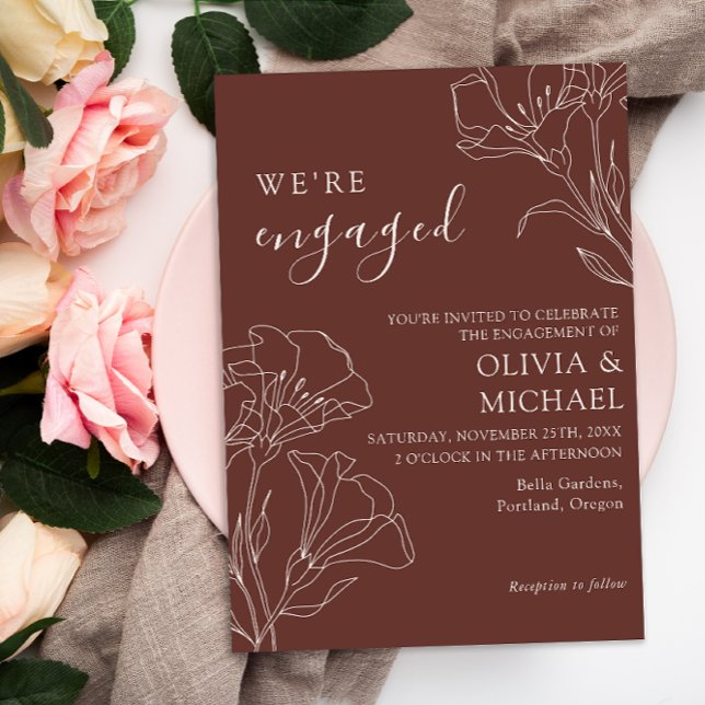 Invitación Elegante Caligrafía Partido de compromiso simple (Subido por el creador)