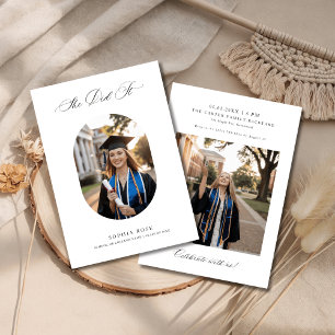 Invitación Elegante Caligrafía Que Hizo Foto De Graduación