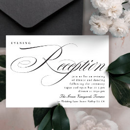 Invitación Elegante caligrafía recepción de la boda de la bod