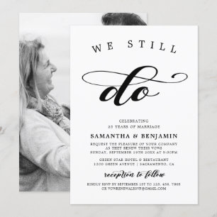 Invitación Elegante caligrafía Renovación del voto en blanco