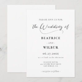 Invitación Elegante caligrafía romántica boda
