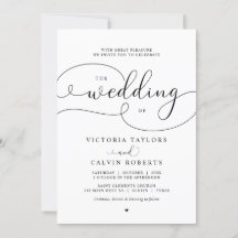 Elegante caligrafía romántica Boda de guiones Invi