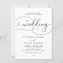 Invitación Elegante caligrafía romántica Boda de guiones Invi