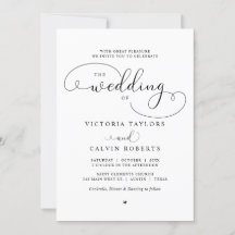 Elegante caligrafía romántica Boda de guiones Invi