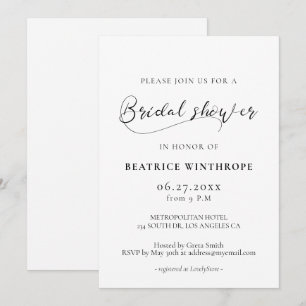 Invitación Elegante caligrafía romántica Despedida de soltera