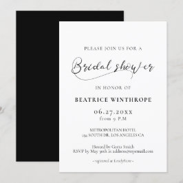Invitación Elegante caligrafía romántica ducha de novia