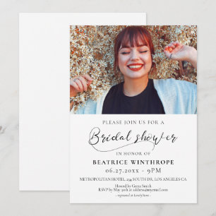 Invitación Elegante caligrafía romántica Foto de despedida de