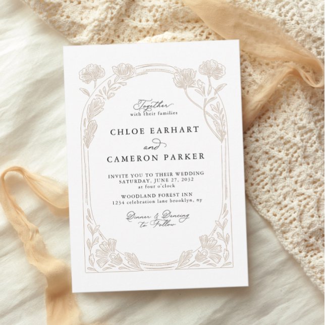 Invitación Elegante caligrafía Rosa Orchard Boda Jardín (Subido por el creador)