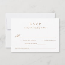 Elegante caligrafía Script Boda de oro RSVP