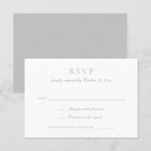Invitación Elegante caligrafía Script Boda gris RSVP