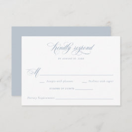 Invitación Elegante caligrafía Script Dusty Blue Wedding RSVP