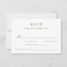 Elegante caligrafía Script Olive Sage Wedding RSVP
