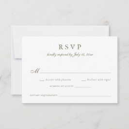 Invitación Elegante caligrafía Script Olive Sage Wedding RSVP