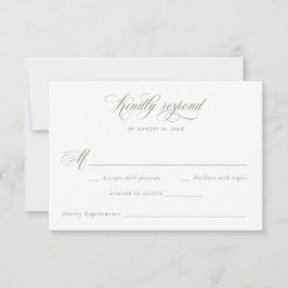 Invitación Elegante caligrafía Script Sage Wedding RSVP