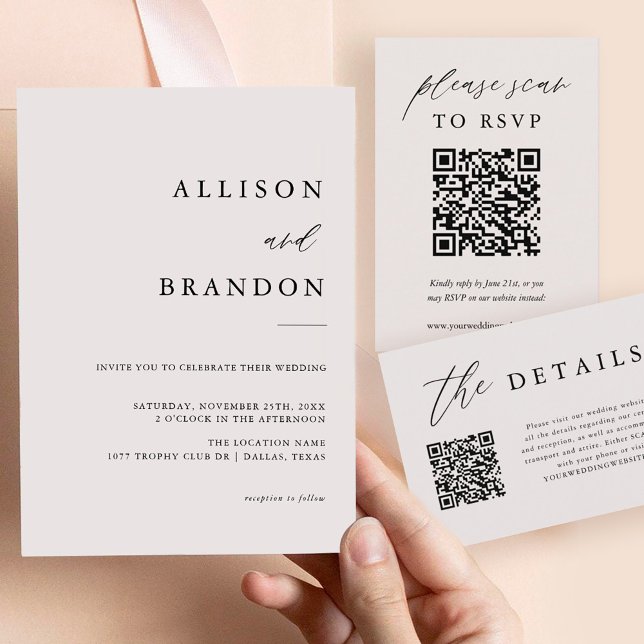 Invitación Elegante caligrafía simple Boda (Subido por el creador)